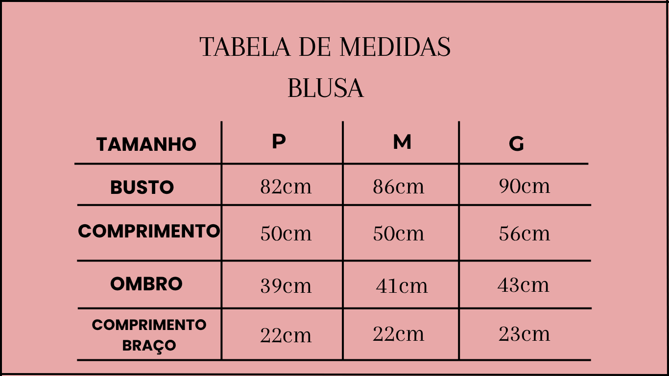 TABELA BLUSA POLO